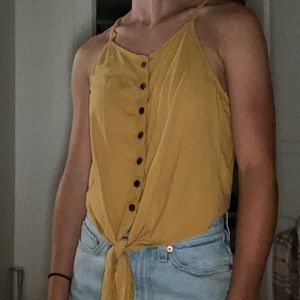 Yellow Button Down Tank Top